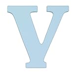 木製レター" v" Hangingイニシャルカラー:スカイブルー