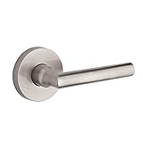 Baldwin HD.TUB.L.CRR.150 Tube Left-Handed Half-Dummy Lever with Contemporary Round Rose, Satin Nicke