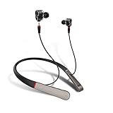Sainyer 最新bluetooth 5.0首掛イヤホン ヘッドフォン デュアルドライバー 運動用 イヤ マグネットhi-fiを搭載し高音