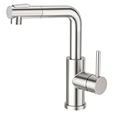 faustina洗面水栓 洗面台蛇口 混合水栓 2モード水流 キッチン水栓 ホース引き出し式 キッチン蛇口 洗面台シャワー水栓 360度回転 節水水栓 ステンレス製 洗面台 キッチン 洗濯室 RV車対応