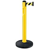 スガツネ工業 屋外用ベルトパーティション 支柱:イエロー ベルト:イエロー/ブラック ベース:再生ゴムタイプ(注水不要) 80-5000R-YL-SF
