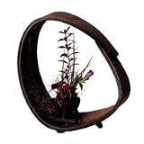 SS-P6040-04 刷毛目楕円卓飾花器(器付)