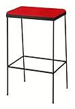 オリバー ダイニング ハイカウンタースツール スチール 布 ブラック×レッド (S・CS-356・ST+CF-09M)