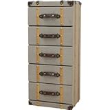 デザインチェスト/タンス 5段 木製(籐) 幅42cm×奥行33cm×高さ91cm IW-710