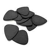 ギターピック 10枚セット 1mm ティアドロップ ブラック デルリン 黒無地 初心者 アコギ エレキギター ウクレレ スマホ修理 パソコン分解 高強度 剛性 低摩擦 耐摩耗性 耐疲労性 耐クリープ性 (1mm)