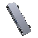 HyperDrive iPad Pro USB Cハブ — 4イン1 USBCハブ 4K30Hz HDMI、USB-C 5Gbps 60W PD、USB-A 5Gbps、3.5mmオーディオジャック - フォームフィット アルミニウムiPadドッキングステーション Air & Mini対応 (スペースグレー)