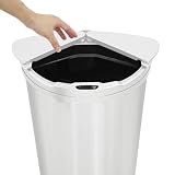 WEIMALL ゴミ箱 自動 45L 47L 自動開閉 ステンレス センサー 自動ゴミ箱 横開き 大容量 自動開閉ゴミ箱 スリム おしゃれ 電池式 ステンレス キッチン 生ゴミ （ホワイト）