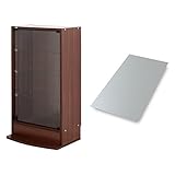 【福袋】【地球家具】フィギュアラック「レギュラー」新シリーズセット 幅55cm 奥行29cm 【正規品】[鍵付きコレクションケース] [耐震]（開き戸 ロータイプ本体+背面ミラー1枚セット） ブラウン