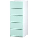 リブウェル(Livewell) 日本製 彩 -Irodori- チェスト 簡易組み立て式 (ライトブルー, 35cm幅 5段)