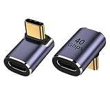 USB4 Type C 変換 アダプタ L字 USB C メス to C オス 90度 コネクター 100W急速充電＋40Gbps 高速データ転送 (L字-上下, 1)