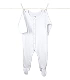 リトルジラフ ベビー肌着 ベーシックコレクション長袖足つきフーティ 3-6m (ホワイト) lg1044-02 【正規代理店輸入】