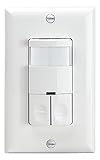 Enerlites dwos-jdモーションセンサースイッチデュアルリレー、占有/ bi-level Vacancyセンサー、PIRパッシブ赤外線、NO中性線必要な、ホワイト