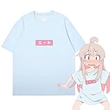 お兄ちゃんはおしまい！ Tシャツ 緒山まひろ ニート 半袖 パジャマ 同型 綿 日常服 青 T-Shirt 夏服 丸襟 インナーシャツ ティーシャツ 子供 コスプレ衣装 記念シャツ カジュアル日常服 トップス 周辺 応援服 かわいい ゆったり 夏祭り 花火大会 誕生日 プレゼント 贈り物 (2XL)