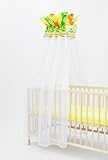 Cot bed CANOPY, MOSQUITO NET approx. 185x280cm, nursery bedding, baby, toddler (pattern: happy dinos