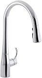 KOHLER K-596-CP Simplice Single-Hole Pull-down Kitchen Faucet, Polished Chrome [並行輸入品]