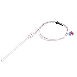 uxcell 熱電対 Kタイプ ガラス繊維 0-400度 全長 1m 温度制御 シルバートーン 1個入り