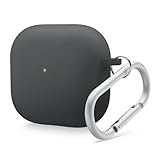 【elago】 AirPods 4 対応 ケース シリコン ハイブリッド カバー カラビナ 付き 耐衝撃 落下防止 ワイヤレス充電 MagSafe 対応 [ AirPods4 エアポッツ 4 第4世代 対応 ] LIQUID HYBRID HANG ブラック