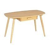 快適ホームズ 引出し付きハイテーブル ノチェロ 幅90cm ナチュラル SFO-005 NA