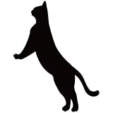 Sticker Shop Haru 立ち上がる猫 ステッカー 黒
