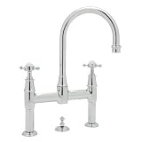 Rohl u.3709 X - 2 Georgian Eraブリッジバスルーム蛇口withメタルクロスハンドルと、 U.3709X-EB-2 1