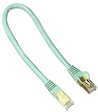 StarTech.com 1 ft Aqua Cat6a / Cat 6a Shielded Ethernet Patch Cable 1ft - Patch cable - RJ-45 (M) to RJ-45 (M) - 1 ft - STP - CAT 6a - molded, snagless - aqua