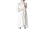（エムズダイス）M's Dice 授乳 ファスナー 付き マタニティー ワンピース ７分袖 2カラー S M L XL サイズ (04.白 XXLサイズ)
