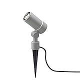 ガーデンライト 庭園灯 LED ガーデンアップライト オプティ　スリム M 100V 狭角 スパイク付き 電球色 （シルバー） スポットライト 照明 屋外 看板