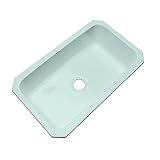 Thermocast Manhattanアンダーマウントアクリル33 x 22 x 9 0-holeシングルボウルキッチンシンクin Seafoam
