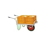 ハラックス コン助　アルミ製　平形1輪車　20Kgコンテナ用　ブレーキ付 （CNB-40D）