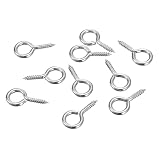 uxcell ヒートン 吊り金具 10個 20x10mm 304ステンレス鋼 アイボルト セルフタッピングネジ ハンドメイド 手芸 DIY クラフトパーツ コルクボトル 木製クレイペンダント用 シルバー