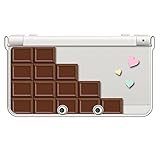 sslink New ニンテンドー 3DS 対応 クリア ハード カバー 板チョコレート（ブラウン） ハート スイーツ ミルクチョコレート