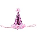 Samberベビーガールズスパンコールヘアバンド誕生日パーティー帽子with Flower One Size Samber-123