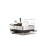 simplehumanスチールフレーム食器ラックワイングラスホルダーとの竹ナイフブロック、グレーホーム供給メンテナンスストア