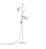 木製のフロアランプ、現代のシンプルリビングルームの寝室スタンディングライトソファE27 * 1淡色にすることができます白いワイヤスイッチハイ1450ミリメートル