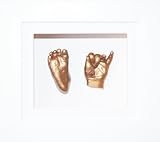 Anika-Baby Kit de moulage pour bébé Cadre boîte 3D Blanc Passe-partout blanc/peinture doré métalliqu