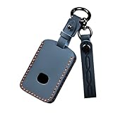 [ZANEKO] CX-60キーケース適合マツダ 3 CX-30 CX-80 キーカバー CX-8 MX-30 CX-5 KF スマートキーケース本革（ブルー）