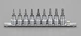 エスコ 3/8"sq/9個組[Hexlobe]ビットソケット EA617DM-500