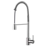 Ruvati RVF1210ST Commercial Style Pullout Spray Kitchen Faucet, Stainless Steel [並行輸入品]