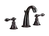 Derengge F-9305TB-KGORB Two-Handle 8" Widespread Bathroom Sink Faucet with Pop up Drain,cUPC NSF AB1