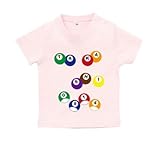 BabyChips ビリヤード(名入れ半袖ベビーTシャツ) 90 ライトピンク