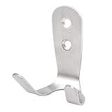 uxcell 65mmx25mmx40mm ステンレス鋼の壁掛けダブル フック ハンガー シルバー トーン