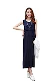 【快適宣言】マタニティ 授乳口付き ロングワンピース【ネイビー／M・L・XL】 産前 産後 大活躍 (L)