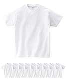 [プリントスター] 00085-CVT 5.6オンス ヘビーウェイトTシャツ 10枚セット メンズ (ホワイト, L)