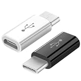 SZSL 2個セット USB Type Cアダプタ Micro USB(メス) to Type-Cアダプタ 変換コネクタ コネクタ ノートパソコン micro usb to usb-c 3.0 携帯 スマホ (黒白)