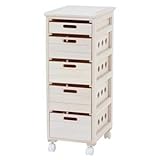 キッチンストッカー(キッチン収納/キッチンワゴン) 木製 5段 幅30cm キャスター付き MUD-6405WS ウォッシュホワイト(白)【代引不可】 生活用品 インテリア 雑貨 インテリア 家具 収納家具 その他の収納家具 [並行輸入品]