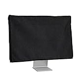 kwmobile 31-32"モニター対応 モニターカバー - PC 画面 パソコン ホコリ 防止 - 防塵 リネン 黒色