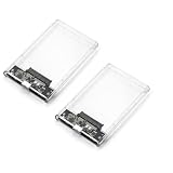 2.5インチ HDD SSD 外付けケース USB3.0/TYPE-C対応 2個セット SATA3.0 5Gbps 高速データ転送 工具不要 簡単着脱 UASP対応 ハードディスクケース クリア ケーブル付き PS4/スマートフォン対応 クリックポスト便