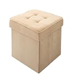 耐荷重100㎏！折りたたみ式収納スツール 【TRUNK】トランク《1P、20色展開》 (クリームアイボリー)