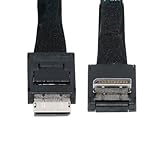 OcuLink PCIe 4.0 PCI-Express SFF-8611 4i - SFF-8611 データアクティブケーブル ダウンアングル 90度コネクタ eGPU SSD 外付けグラフィックカード用 80cm