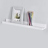 LAPTAIN 飾り棚 壁付け棚 ウォールシェルフ 壁飾り収納シェルフ マガジンラック おしゃれ滑り止めU型(幅60cm, ホワイト)